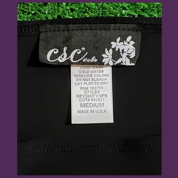 Silver Butterflies on Black Tunic Top - Picture 5 of 7